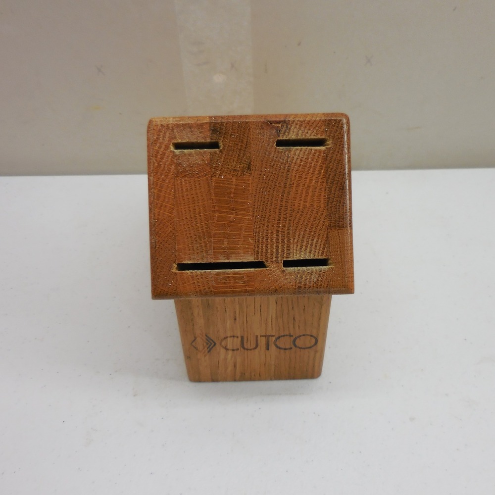 Cutco Oak Wood Knife Block 4 Slot Countertop Storage Made in USA